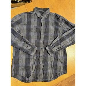 Blue Pronto Uomo Men's 2XLT Gray striped Jacquard Paisley Flip Cuff Cowboy Rodeo